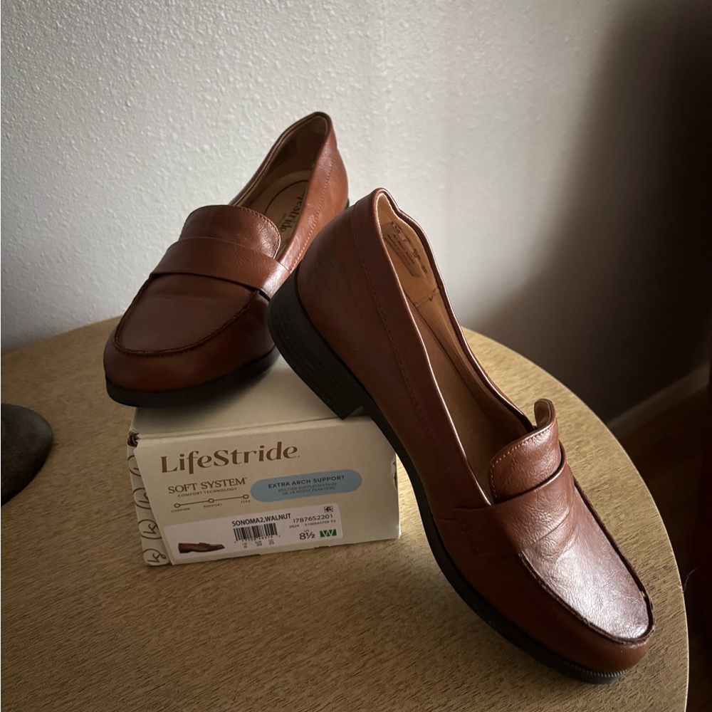 Life Stride Brown Flats Classic Loafers